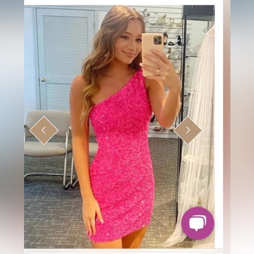 Berlinnova Pink Sequin Strappy Prom Dress size 4